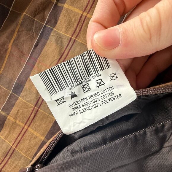 Barbour HAMSHIRE Size 16 Brown Lightweight Waxed Jacket Women Full Zip Outdoors - Picture 13 of 16